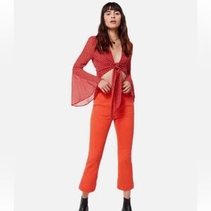 Urban Outfitters BDG Cropped Kick Flare Jean in Coral Women's 25